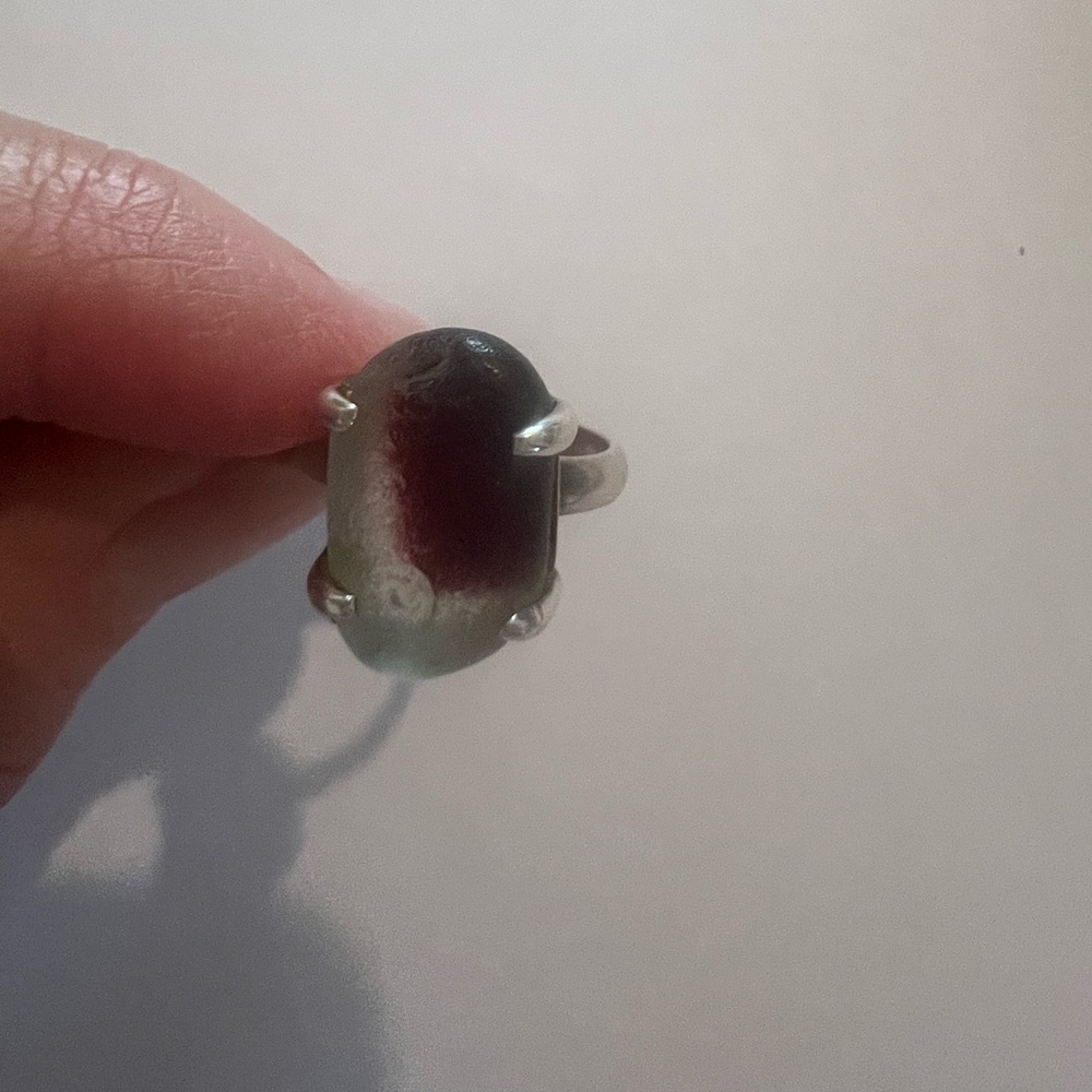 925 Betty Belts Donna Von Hosselin English End Of Day Sea Glass Ring